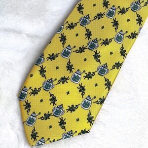 Vtg Maille Silk Tie Mustard Yellow Made in France Rare Collectors item